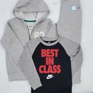 🆕️ Nike Tee and Carter's Full Zip Hoody w'Fleece Joggers